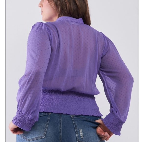Clothing Obsessed Company Purple Long Sleeves Top - Picture 5 of 8